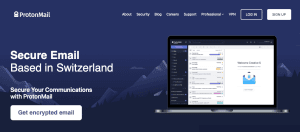 ProtonMail website landing page